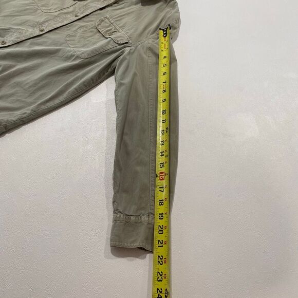 Madewell Utility Button Down Shirt Medium | Khaki Green Casual Long Sleeve Top - Picture 6 of 11